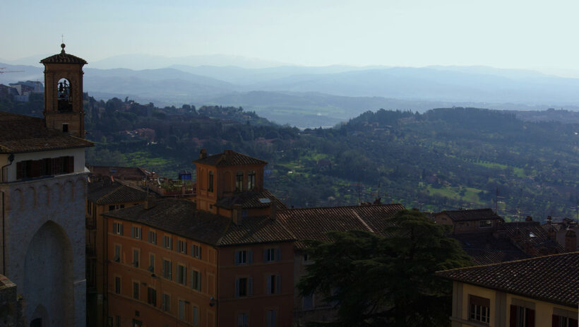 Sonnenaufgang in Perugia, Umbrien